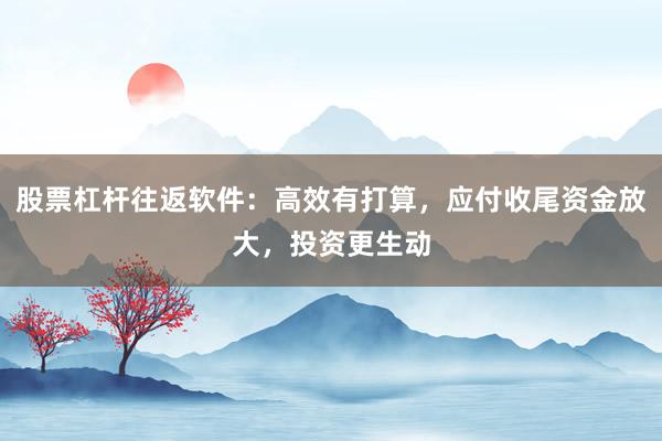 股票杠杆往返软件：高效有打算，应付收尾资金放大，投资更生动