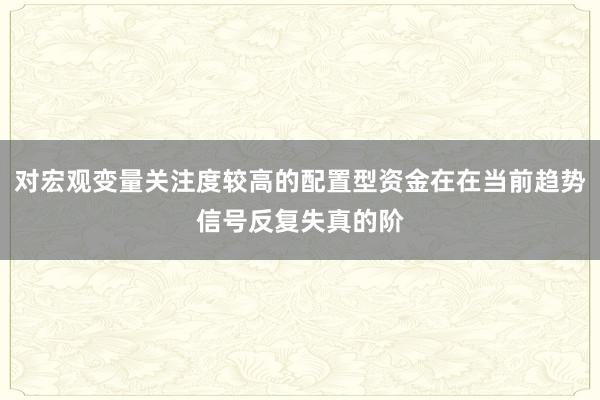 对宏观变量关注度较高的配置型资金在在当前趋势信号反复失真的阶