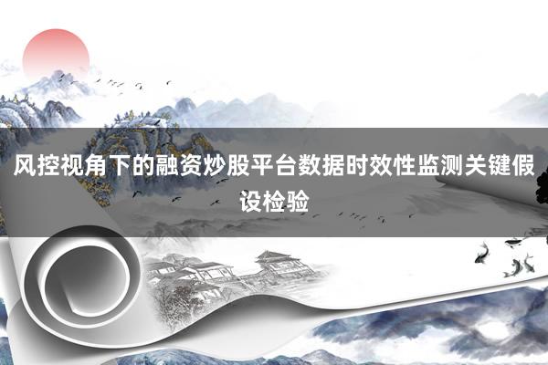 风控视角下的融资炒股平台数据时效性监测关键假设检验